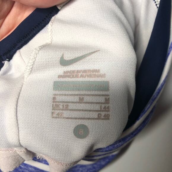 Nike Racerback Tank Blue White Stripe 8/M EUC - Picture 6 of 9